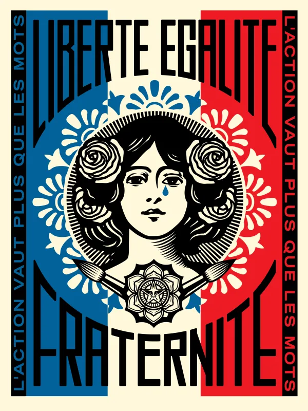 LIBERTÉ EGALITÉ FRATERNITÉ, par Shepard Fairey, 2015